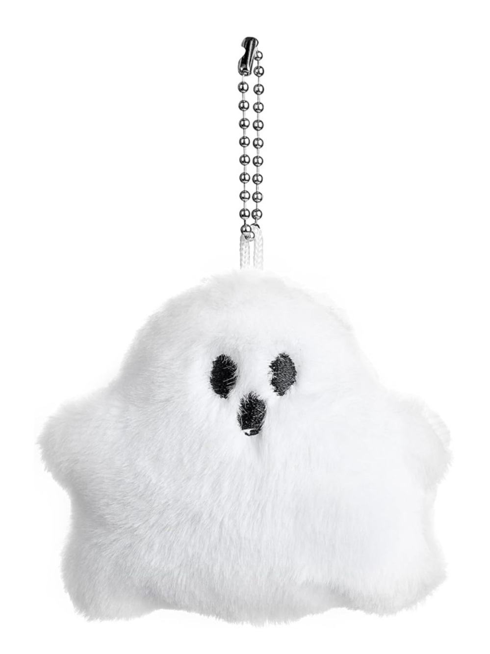 π»NEW Ghost Plush Bag Charm/ Keychain Fluffy White Cute Goth Spooky Horror - Picture 2 of 6